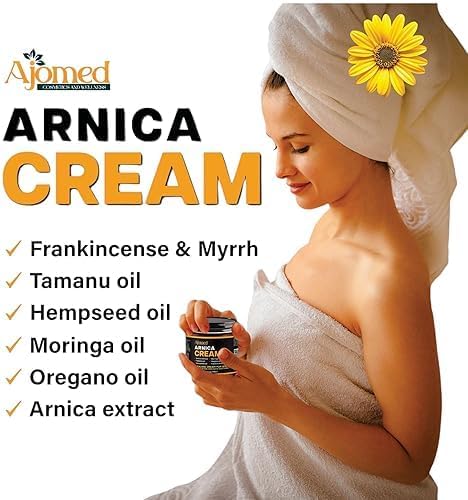 Arnica cream for skin Soothing, healing salve, bruising, body oil Handmade herbal massage cream with arnica extract, Tamanu oil, Oregano oil, Moringa oil, Frankincense and Myrrh-Body 4fl.oz