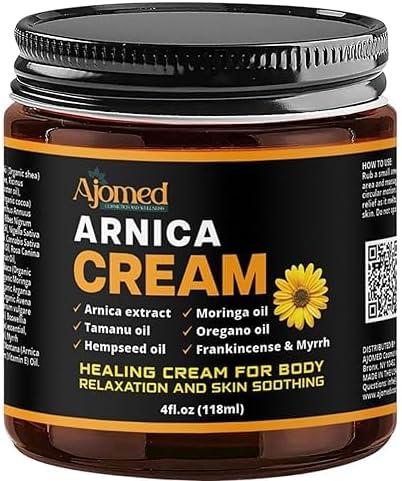 Arnica cream for skin Soothing, healing salve, bruising, body oil Handmade herbal massage cream with arnica extract, Tamanu oil, Oregano oil, Moringa oil, Frankincense and Myrrh-Body 4fl.oz