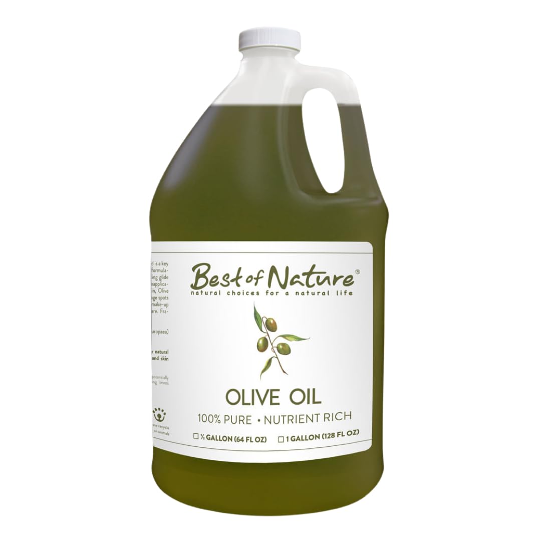 Best of Nature 100% Pure Olive Massage & Body Oil – Cold Pressed, Natural & Unscented Moisturizer for Skin, Hair & Bath, 8 fl oz