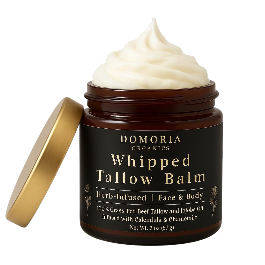 Handmade Whipped Tallow Balm - (Value Size) Herb-Infused Chamomile & Calendula Moisturizer for Men, Women, Psoriasis, Eczema, Dry Sensitive Skin - Unscented