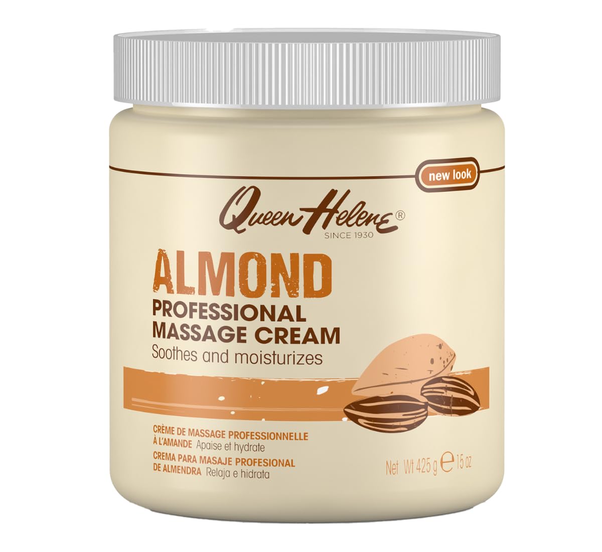Queen Helene Almond Professional Massage Cream – Rich Conditioning Cream for Smooth Hydrated Skin (15 Ounce (Pack of 1))