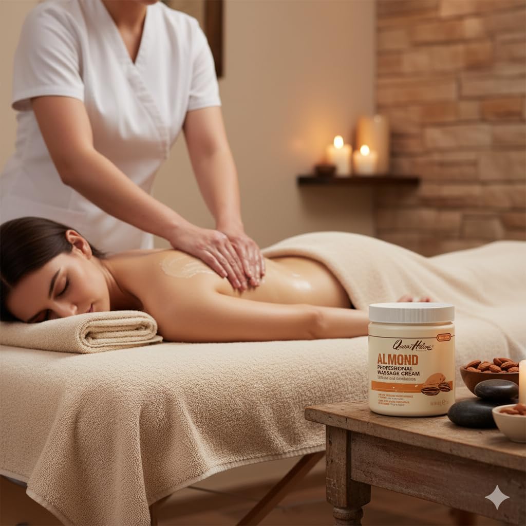 Queen Helene Almond Professional Massage Cream – Rich Conditioning Cream for Smooth Hydrated Skin (15 Ounce (Pack of 1))