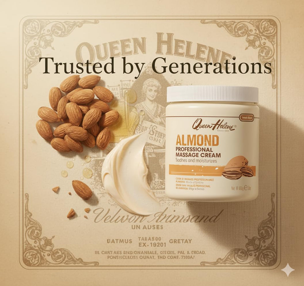 Queen Helene Almond Professional Massage Cream – Rich Conditioning Cream for Smooth Hydrated Skin (15 Ounce (Pack of 1))