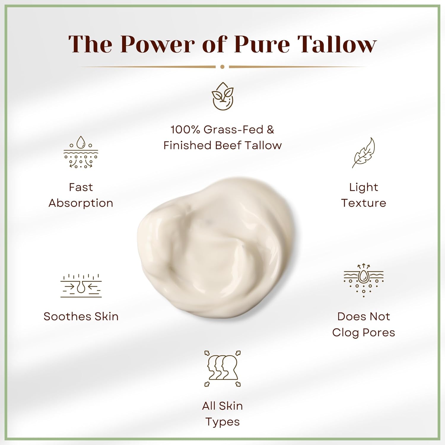 Handmade Whipped Tallow Balm - Holiday Edition Cinnamon Sugar - Grass-Fed, Nutrient-Rich Moisturizer for Dry Sensitive Skin (Value Size)