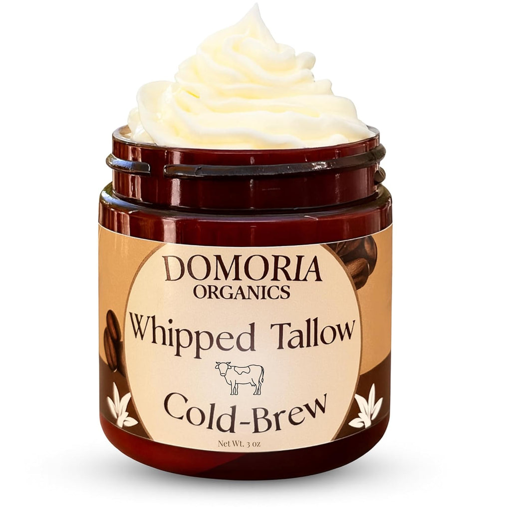 Handmade Whipped Tallow Balm – Cold Brew, Real Coffee & Vanilla Beans, Herb-Infused Chamomile & Calendula Moisturizer for Men, Women, Psoriasis, Eczema, Dry Sensitive Skin