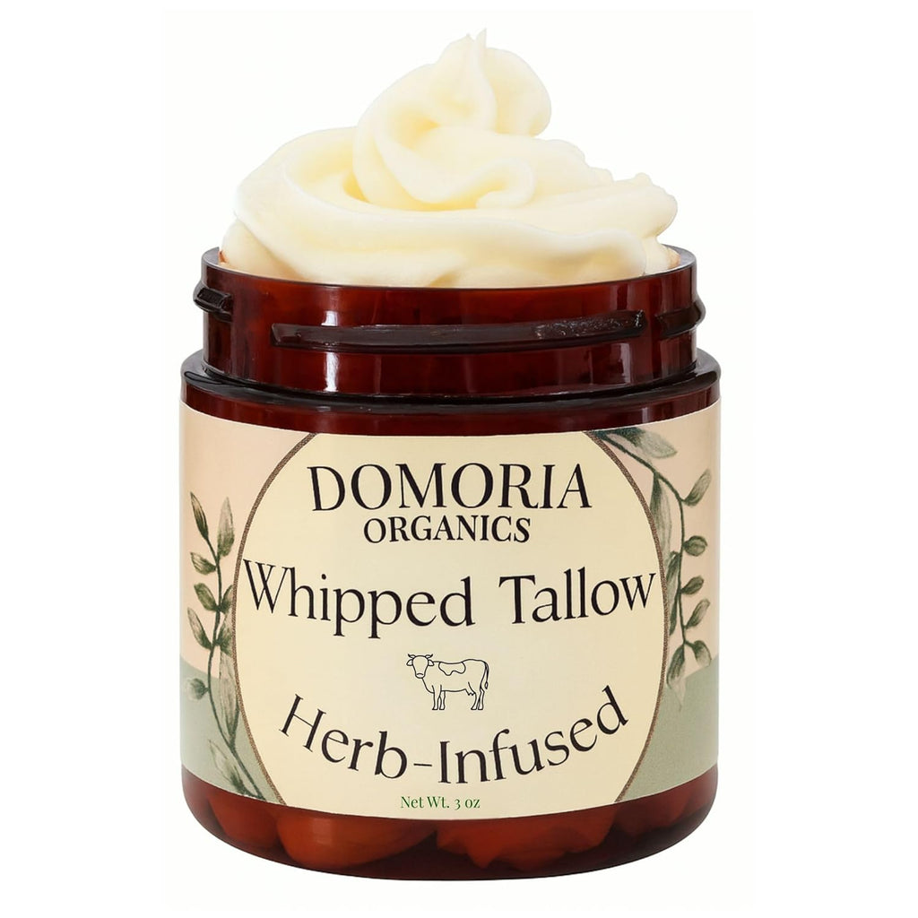 Handmade Whipped Tallow Balm - (Value Size) Herb-Infused Chamomile & Calendula Moisturizer for Men, Women, Psoriasis, Eczema, Dry Sensitive Skin - Unscented