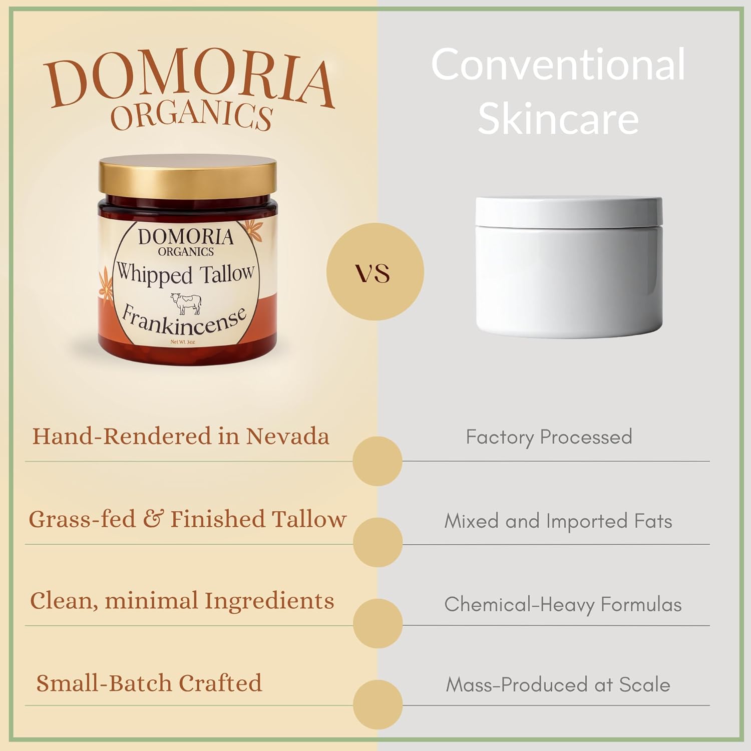 Handmade Whipped Tallow Balm - (Value Size) Frankincense Resin & Whole Clove, Herb-Infused Chamomile & Calendula for Men, Women, Psoriasis, Eczema, Dry Sensitive Skin