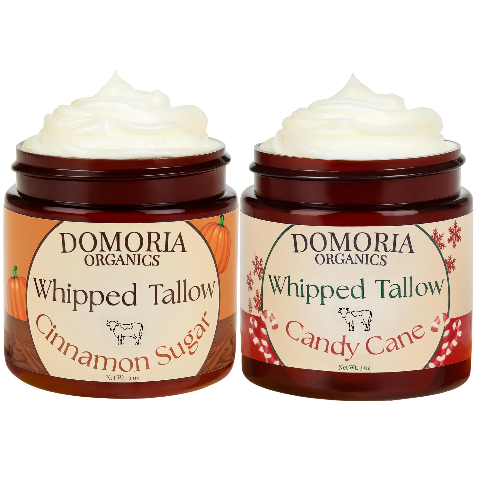 Handmade Whipped Tallow Balm - Holiday Edition Cinnamon Sugar - Grass-Fed, Nutrient-Rich Moisturizer for Dry Sensitive Skin (Value Size)
