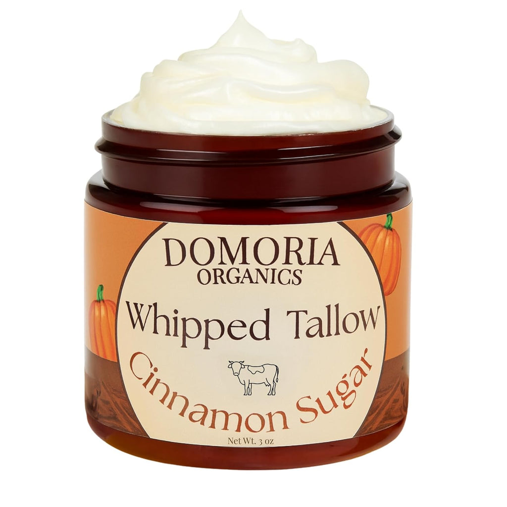 Handmade Whipped Tallow Balm - Holiday Edition Cinnamon Sugar - Grass-Fed, Nutrient-Rich Moisturizer for Dry Sensitive Skin (Value Size)