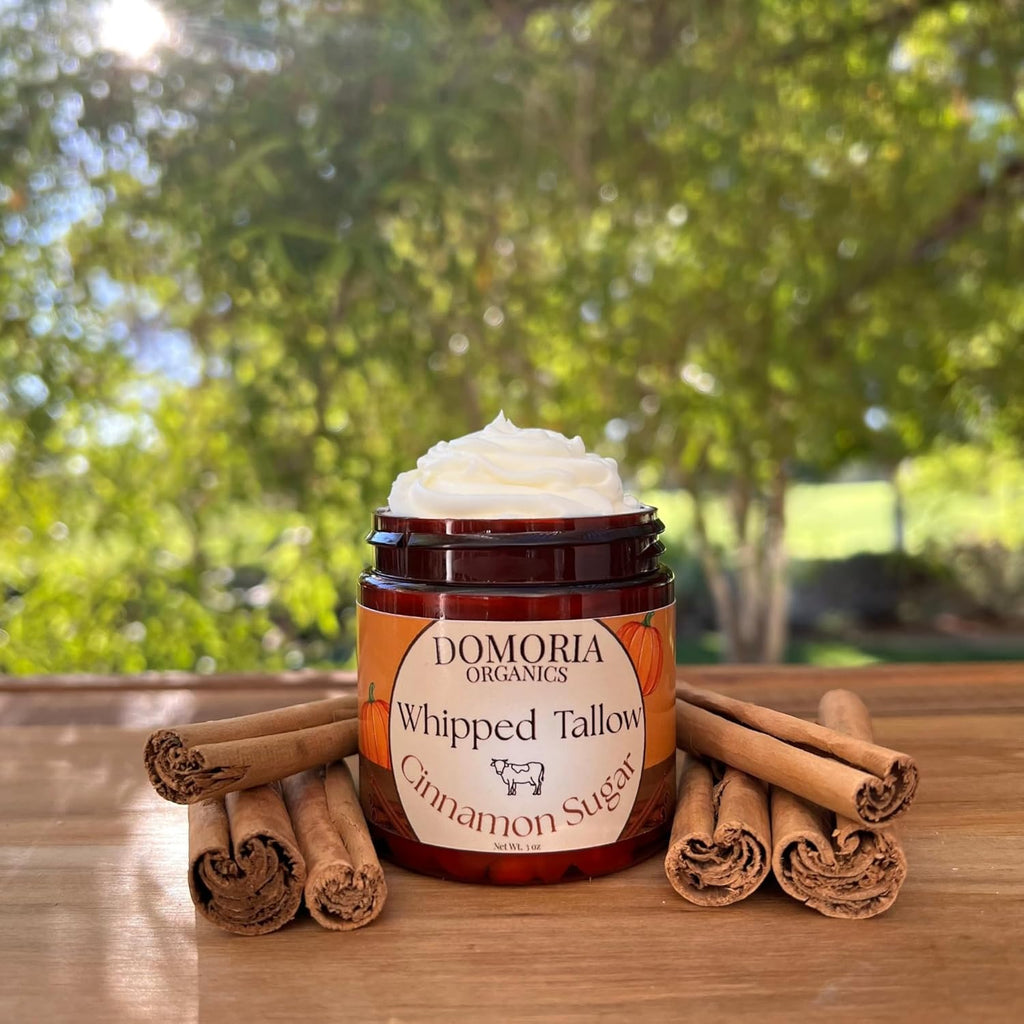 Handmade Whipped Tallow Balm - Holiday Edition Cinnamon Sugar - Grass-Fed, Nutrient-Rich Moisturizer for Dry Sensitive Skin (Value Size)